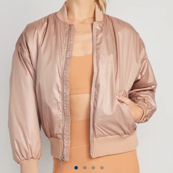 NWT old navy rose cold cropped puffer jacket S - Picture 1 of 5